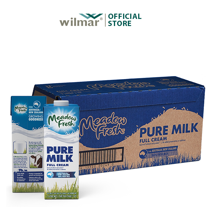Thùng 12 hộp sữa tươi nguyên kem nhập khẩu úc meadow fresh nguyên kem 1l