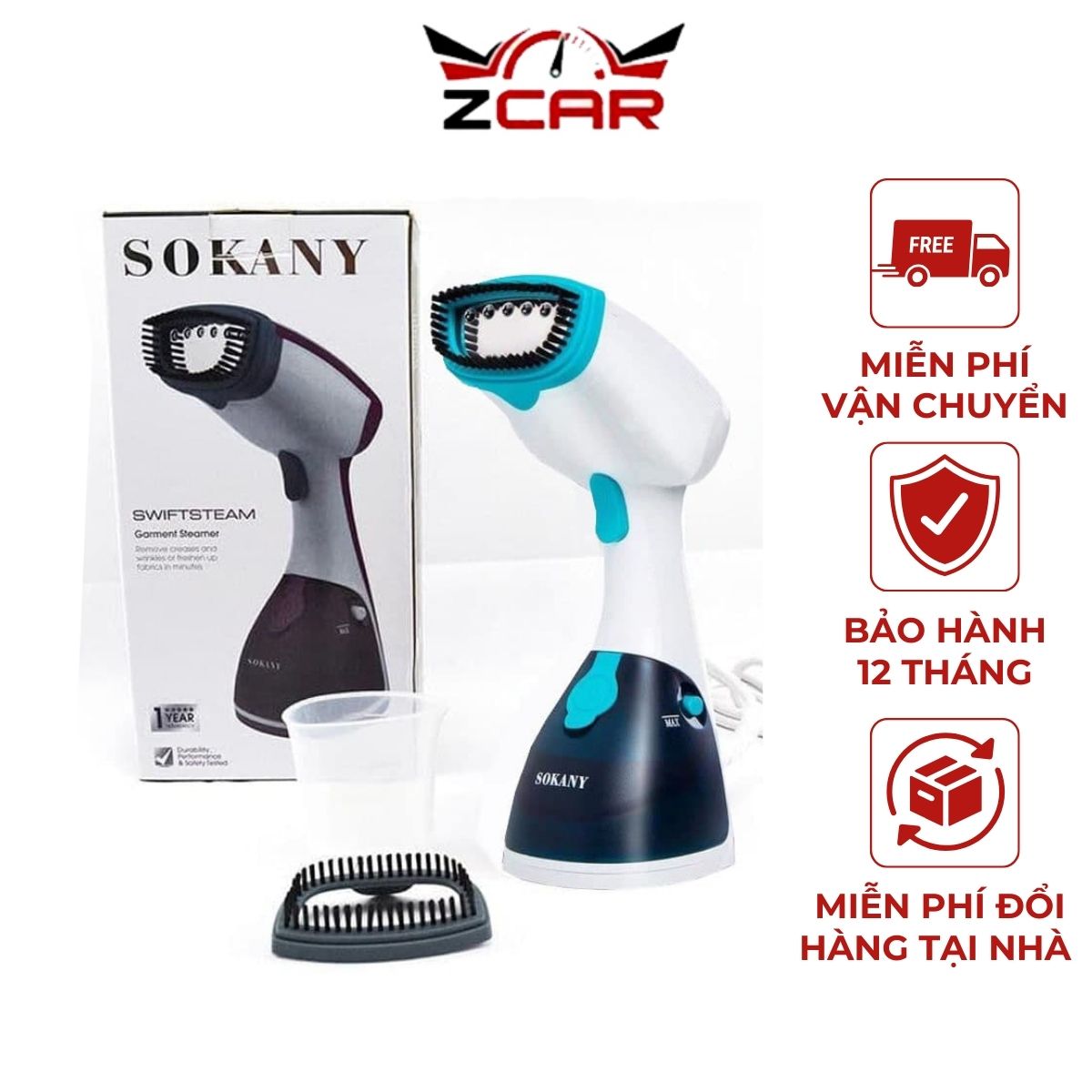 Bàn là hơi nước, bàn ủi hơi nước cầm tay SOKANY công suất 1200W, mẫu mới 2023 hàng chính hãng - BẢO HÀNH 12 THÁNG