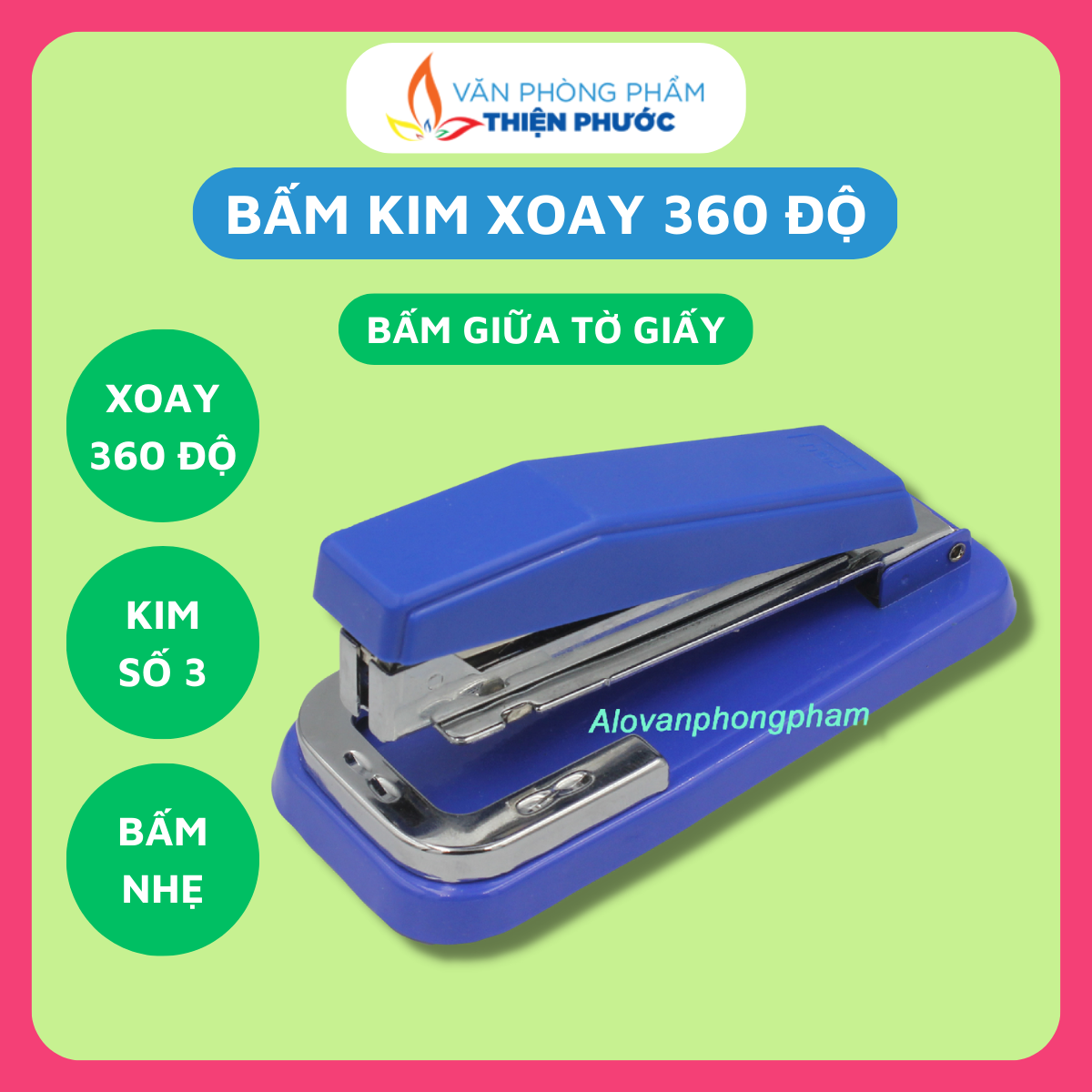 Bấm kim xoay deli 0414 số 3 thiện phước