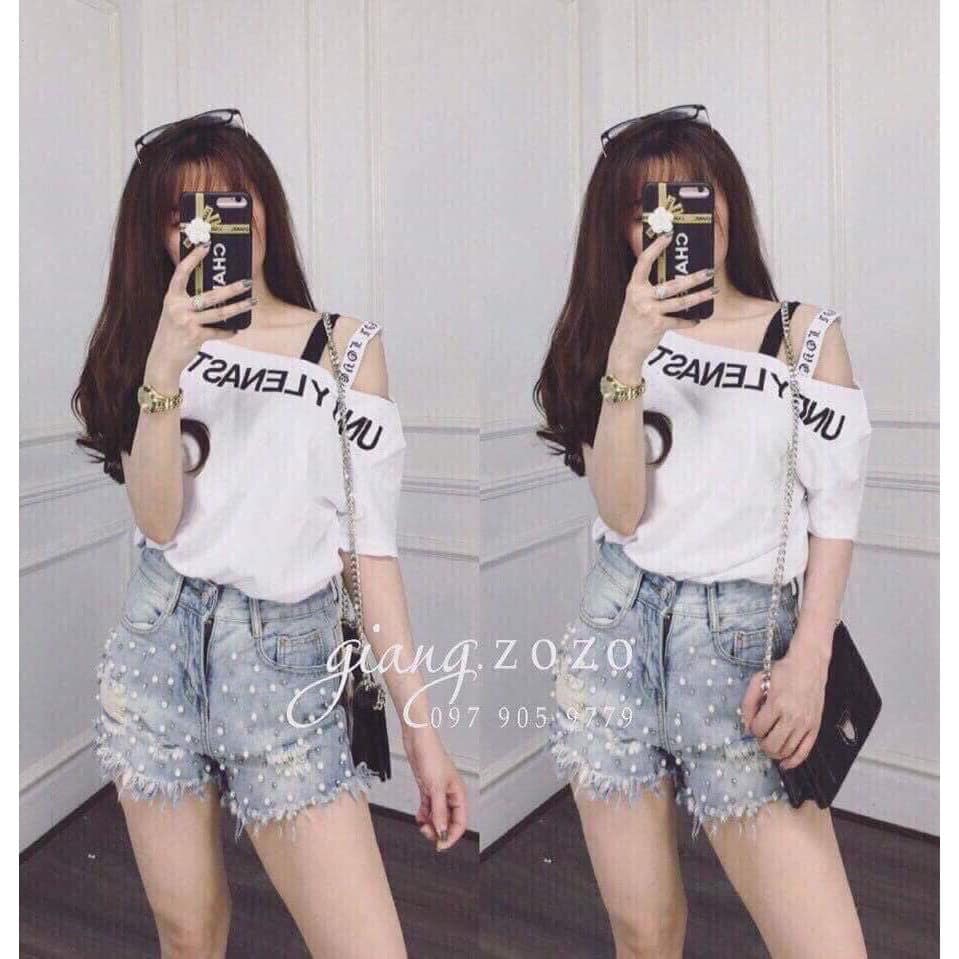 Áo kiểu lêch vai cực xinh, minhquang2017