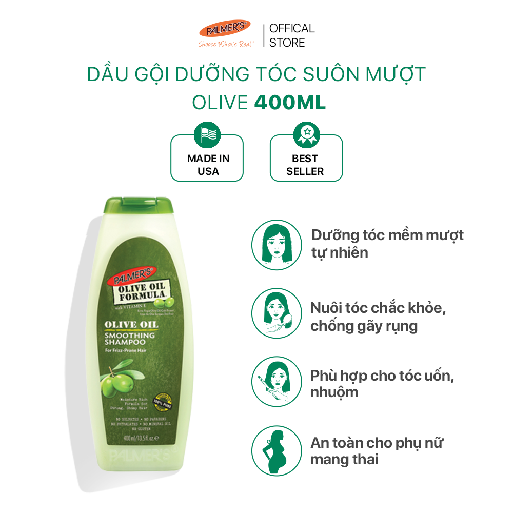 Dầu gội dưỡng tóc suôn mượt Olive Palmer’s 400ml