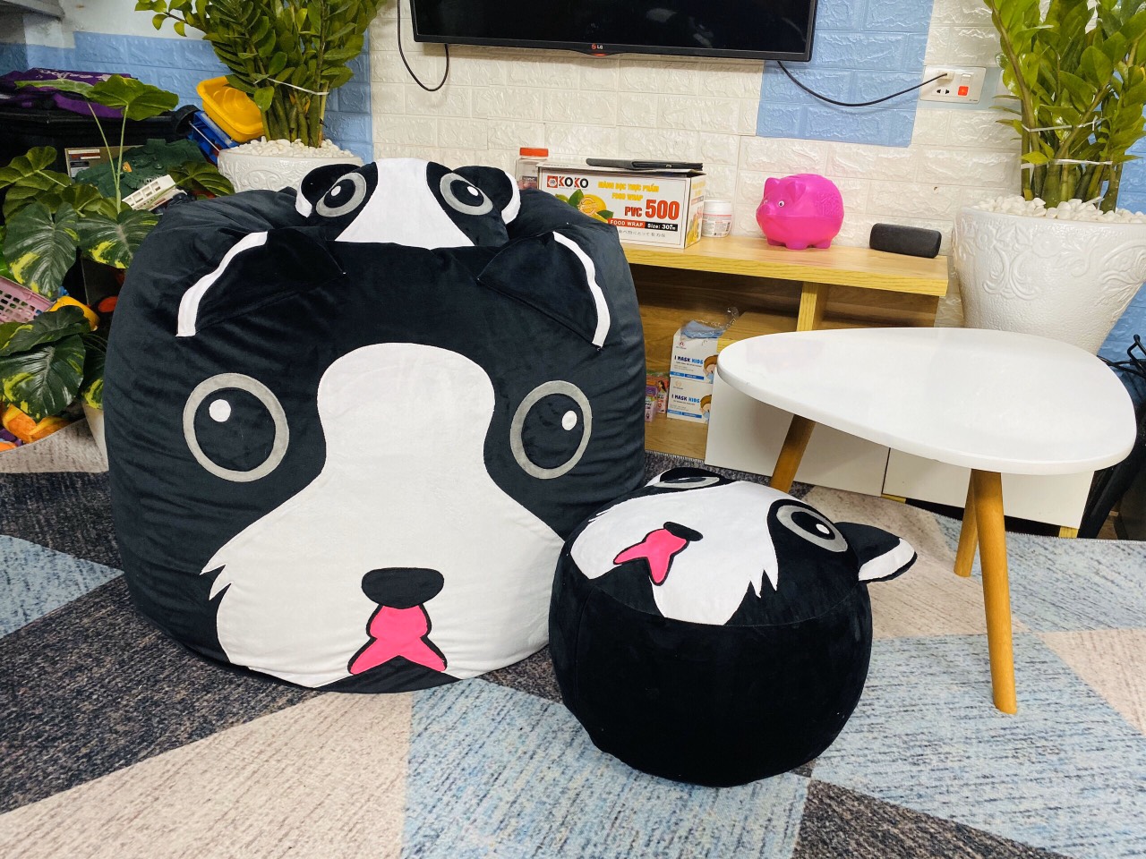 Vỏ ghế lười dáng lê hình thú size L chưa kèm hạt xốp