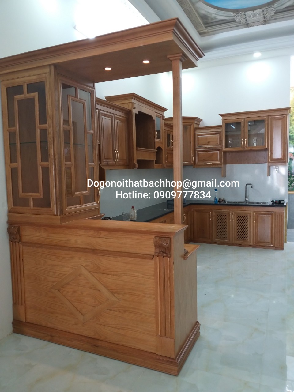 Tủ Bếp Gỗ sồi,Tủ Bếp Gỗ Tự Nhiên,Kệ Bếp Gỗ