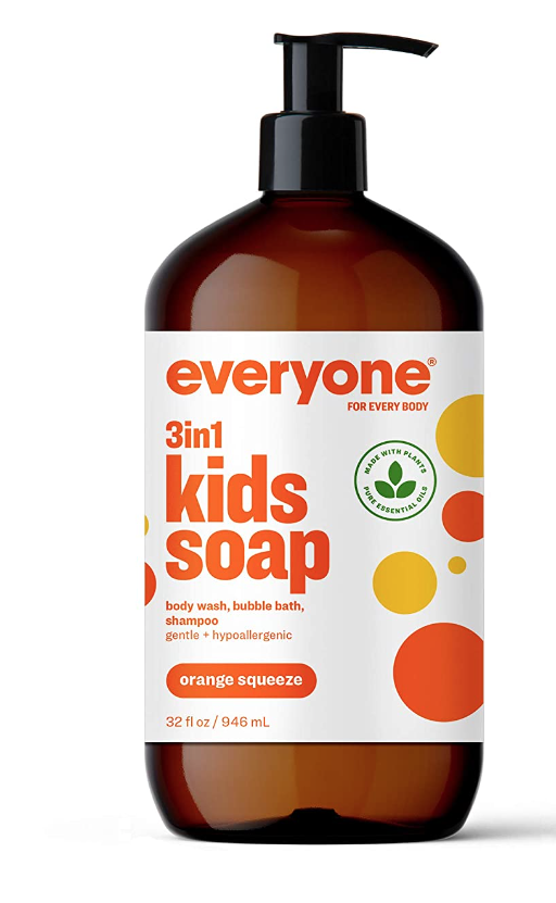 Sữa tắm, gội, tạo bọt 3 trong 1 Everyone 3-in-1 Kids Soap: Body Wash, Bubble Bath, and Shampoo Orange Squeeze 946ml