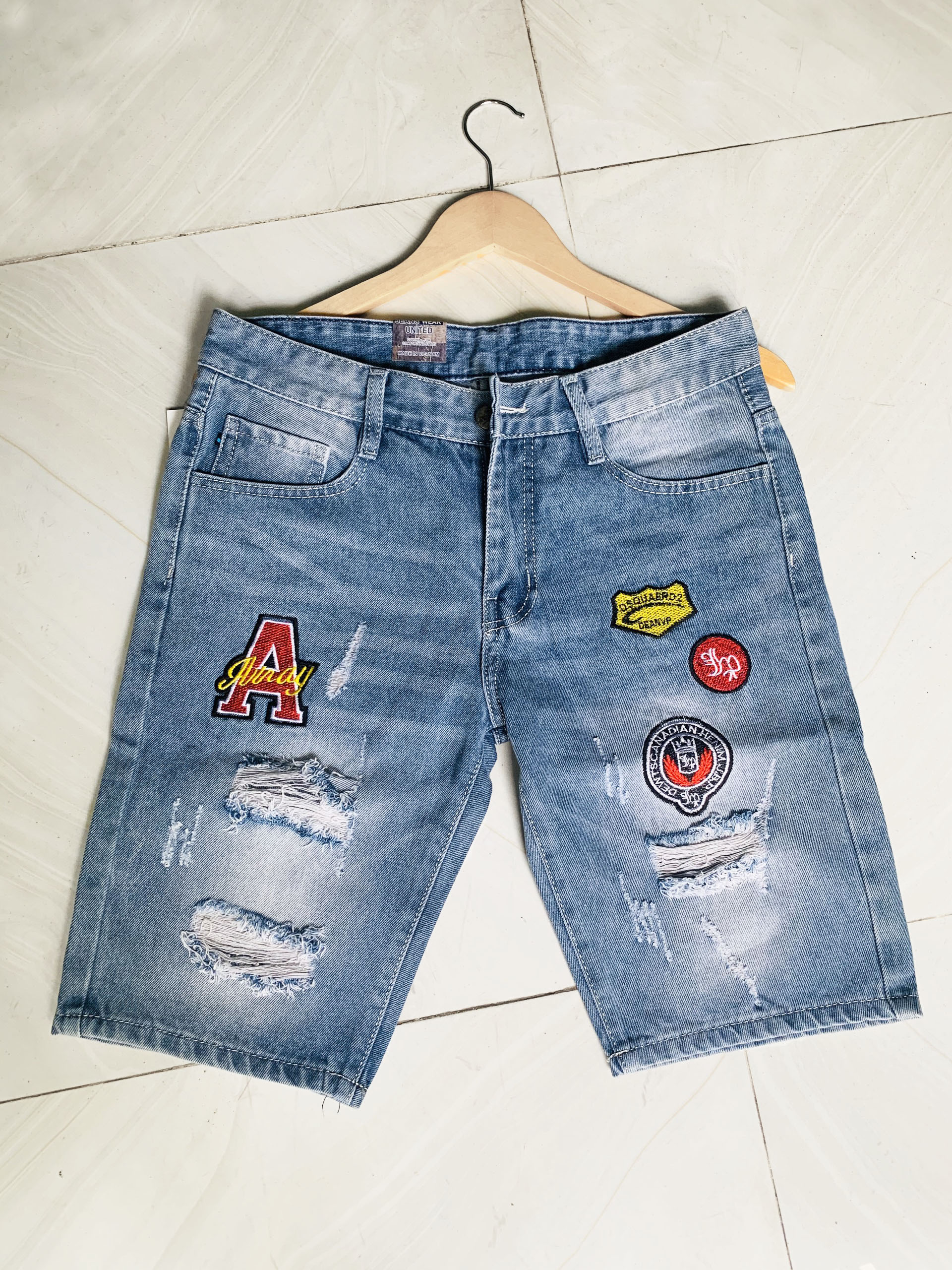 [HCM][Có Video] Quần Sọt Jean Nam Trẻ Trung Năng Động Logo Thêu Đẳng Cấp Chất Jean Bền Không Phai Xù Quần Đẹp Như Hình