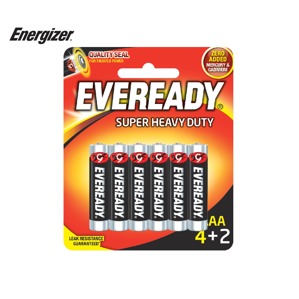 [Vỉ 4 Tặng 2] Pin AAA Eveready Supper Heavy Duty 1212 BP4+2 - 100628874