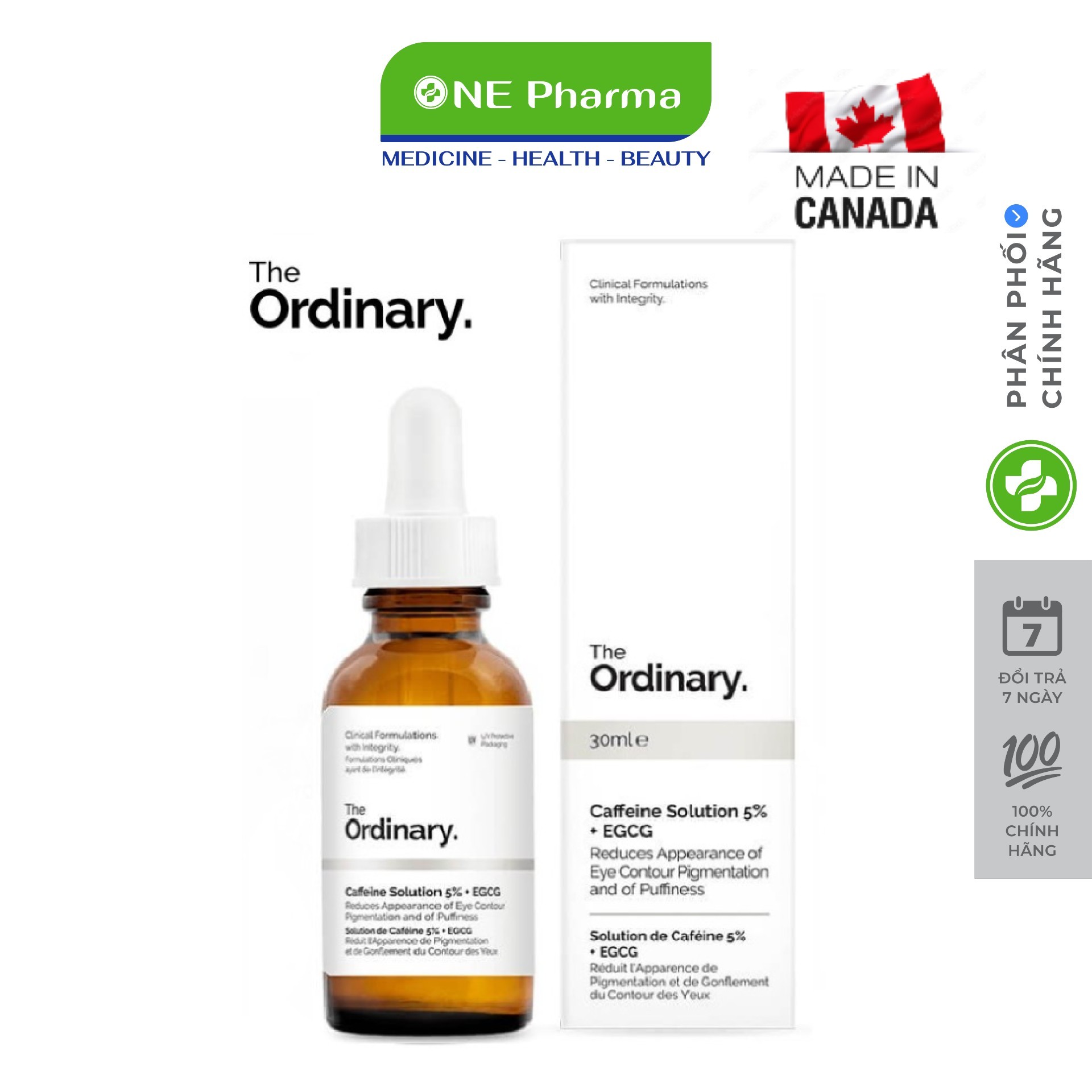 The Ordinary Chính Hãng - Serum giảm quầng thâm và bọng mắt The Ordinary Caffein Solution 5% + EGCG 30ml