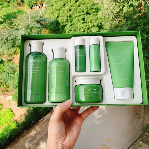 [Bộ Set 6 Món] Dưỡng Da Innisfree Trà Xanh Ngừa Mụn, Trắng Sáng Mịn Màng