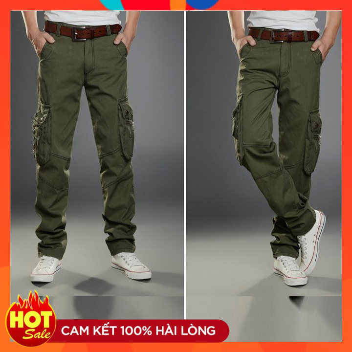 Quần Kaki Túi Hộp Cao Cấp, Vải Nhẹ Thiết Kế Giống Quần Tây Ống Xuông Thoải Mái, Quần Lính Mỹ Phong Cách- HÀNG NHẬP KHẨU