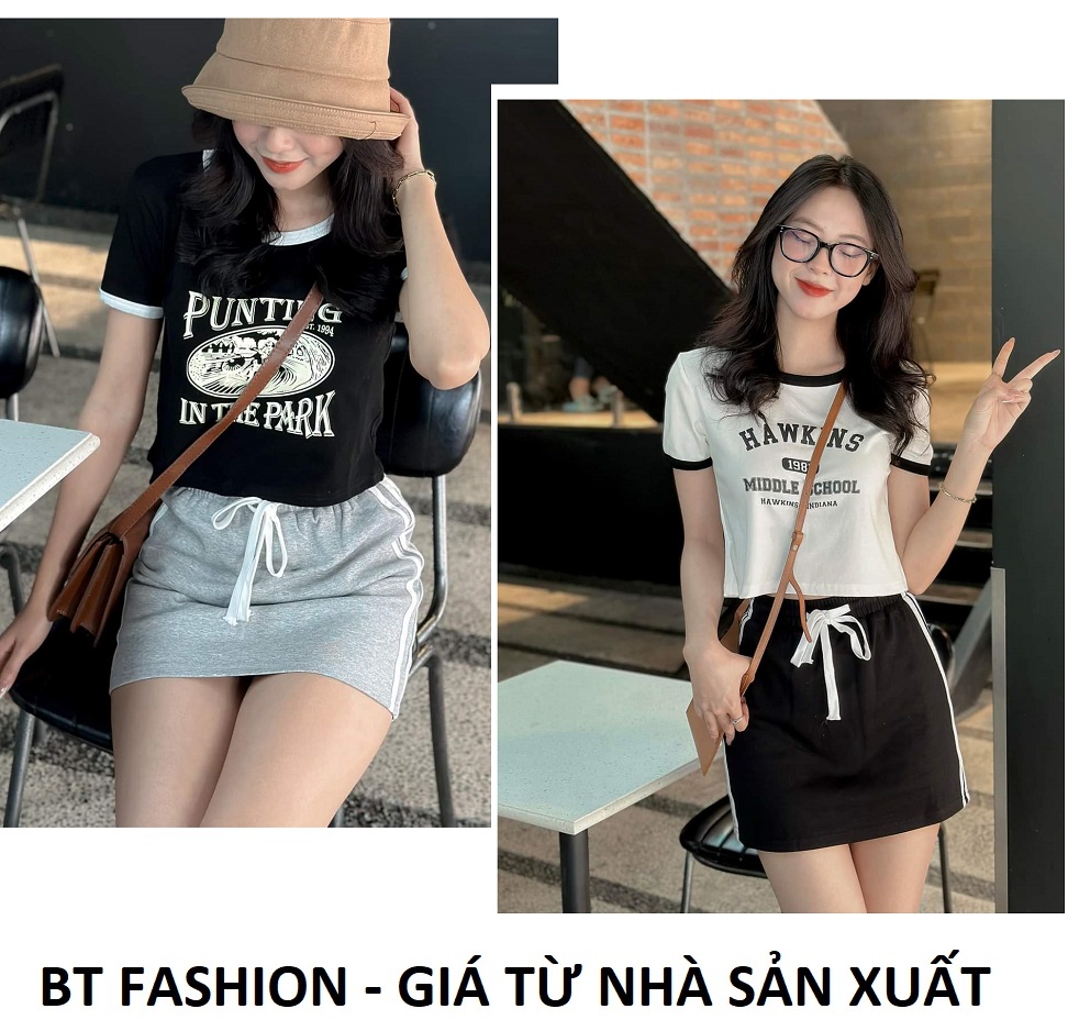 (Mua Lẻ hoặc Bộ) Quần Thun Tăm Cao Cấp Áo Thun Croptop Vải Xin - BT Fashion (SE01)