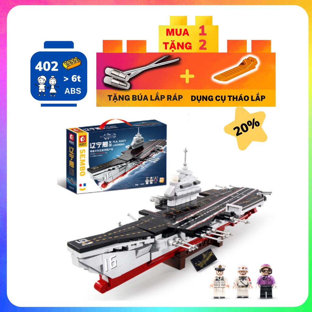 Lego tàu chiến tàu sân bay liêu ninh no.208000 đồ chơi cho bé trai - mã tc101