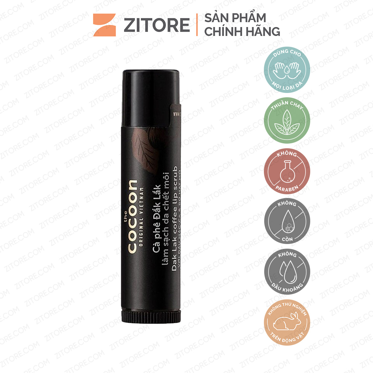 Tẩy tế bào chết môi cocoon từ cà phê đắk lắk 5g - sản phẩm chính hãng tại zitore