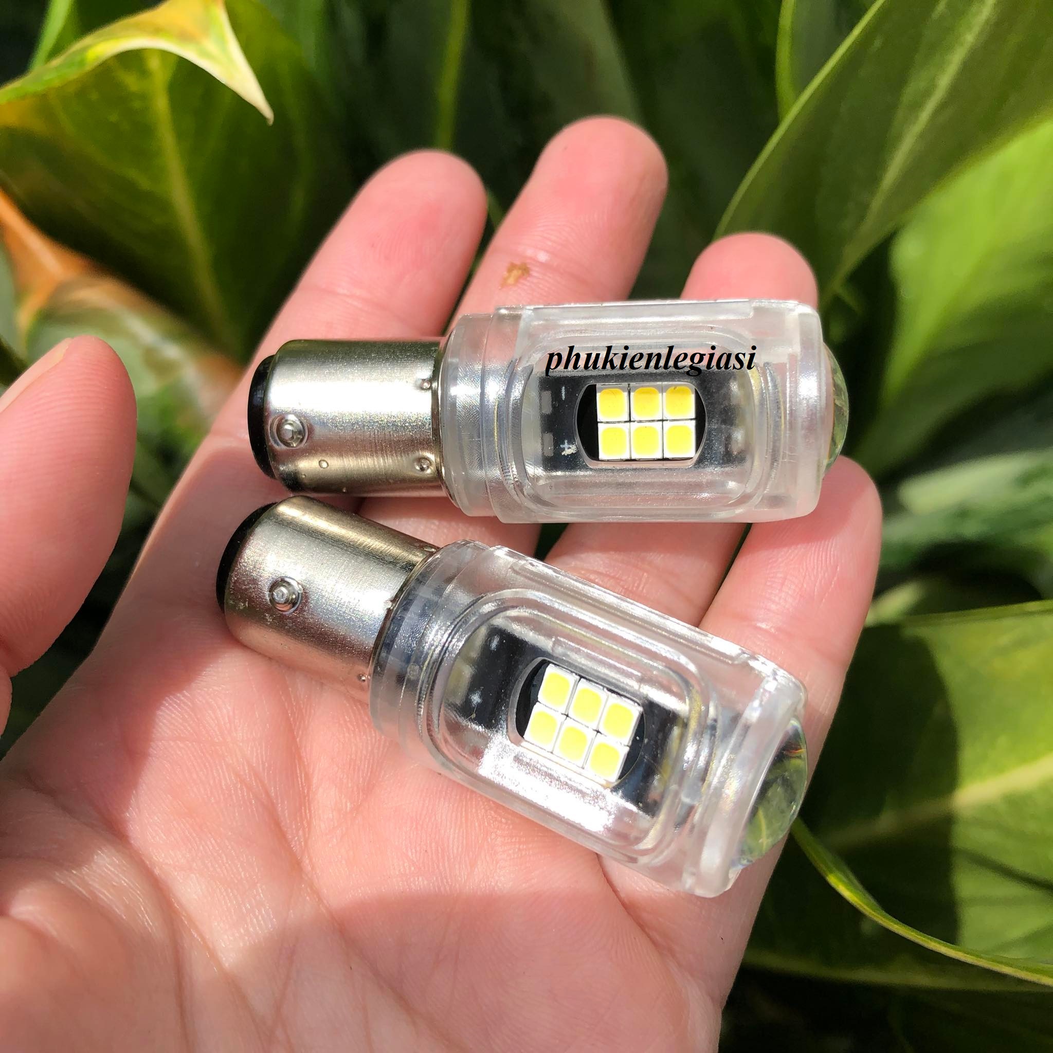 Bóng LED 1157 đèn thắng, đèn phanh, đèn hậu dành cho ô tô xe máy 2 TIM cực sáng pha lê