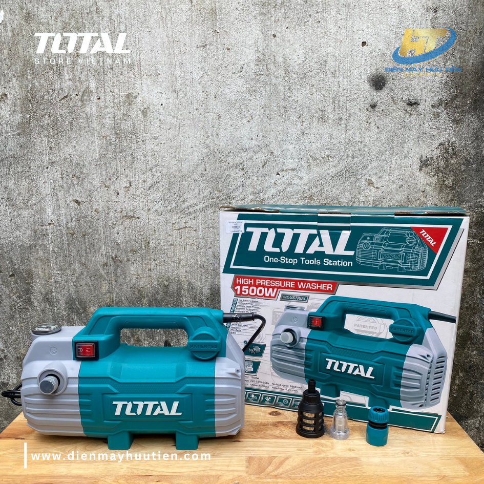 Máy xịt rửa xe áp lực cao Total (kèm bình bọt tuyết) 1500W TGT11236