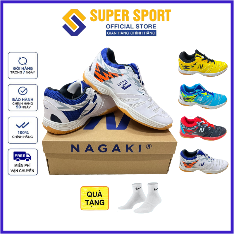 Giày cầu lông Nagaki Karyu nam nữ chính hãng tặng tất dệt kim không mùi - Đế đã khâu độ bền cao chơi sân bê tông tốt