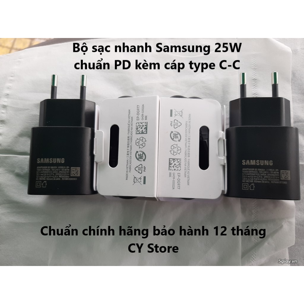 Bộ sạc nhanh samsung s10 5g 25w - cáp 2 đầu type c