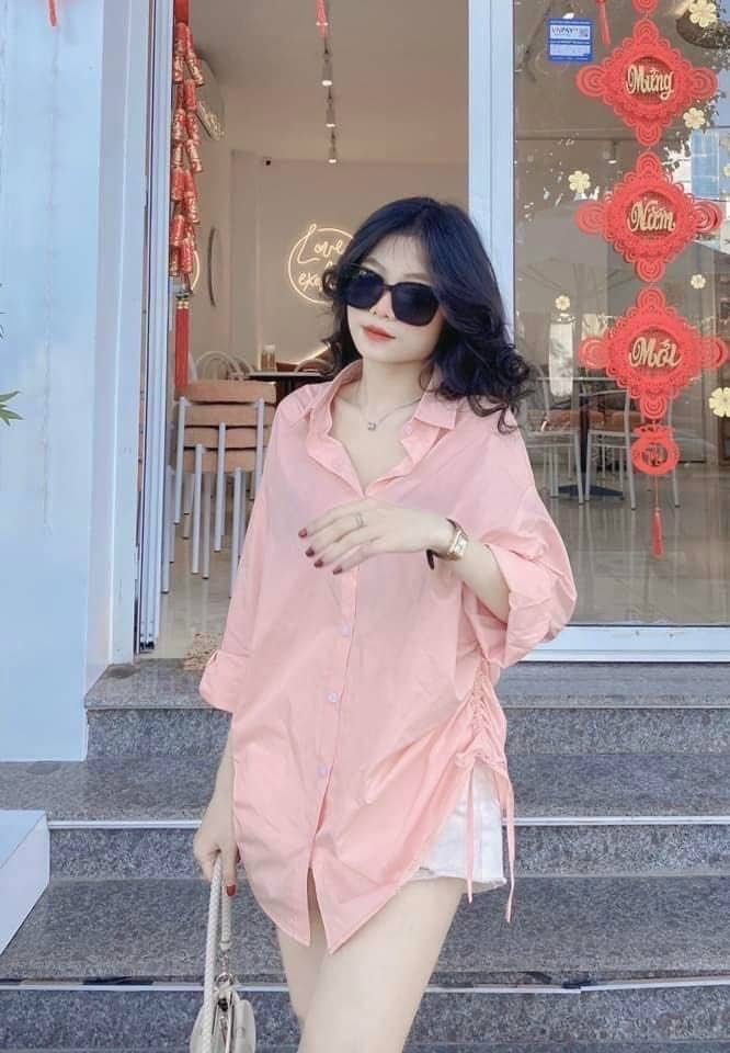 [Mẫu Mới]Set Áo Sơ Mi Rút Dây Phong Cách Sang Trọng Tinh Tế Quyến Rũ Thời Trang HARI