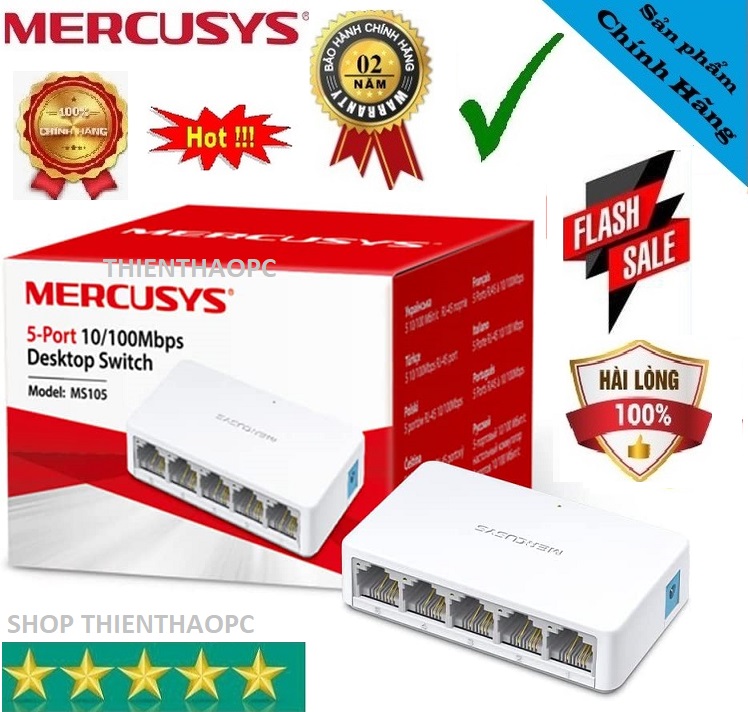 Switch 5 cổng chia mạng Mercusys MS105