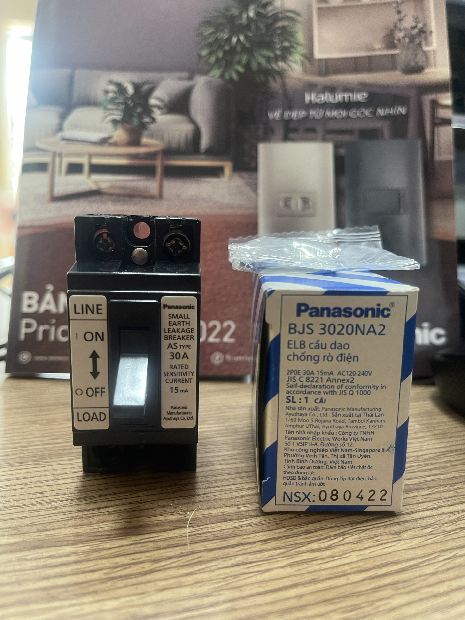 Cầu dao cóc chống giật elb 30a 15ma panasonic