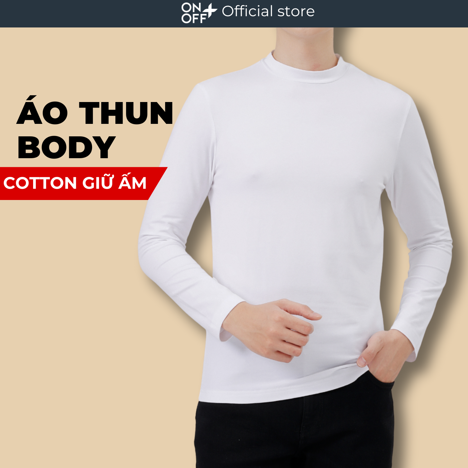 Áo phông body nam dài tay giữ ấm cotton mềm mại dáng body ôm  ONOFF - 18IT24W027 