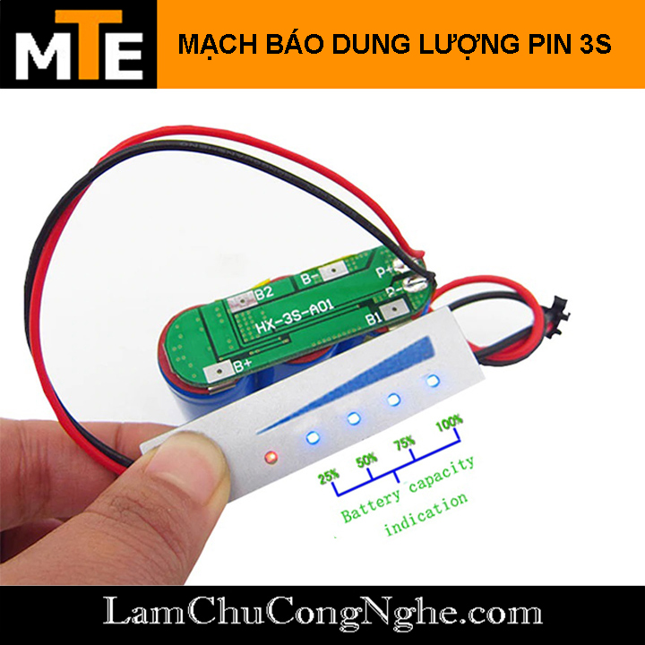 Mạch báo dung lượng pin 18650 2s, 3s, 4s, 5s, 6s