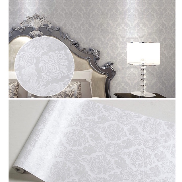 10m giấy dán tường hoa văn in vân nổi khổ 45cm keo sẵn