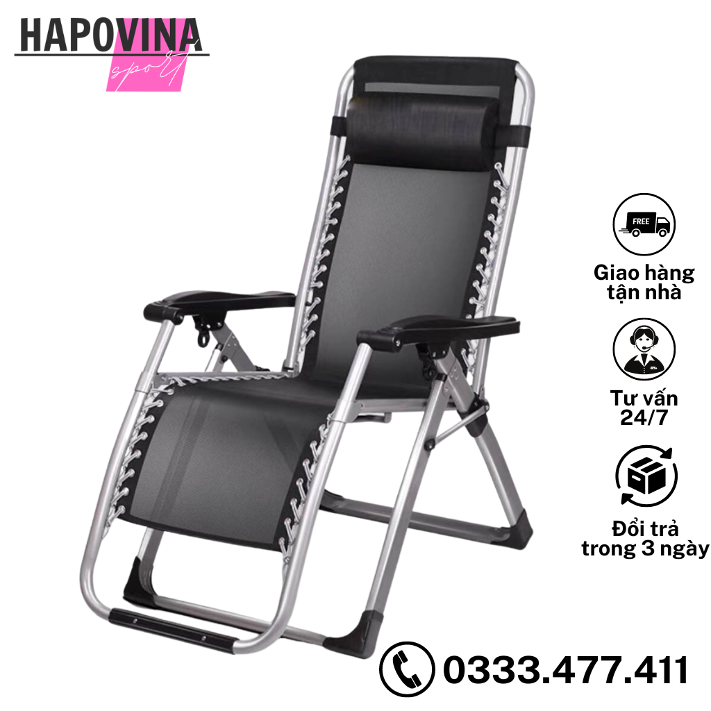 Ghế thư giãn Hapo gấp gọn đa năng đọc sách nghỉ ngơi, Ghế xếp lưới nghỉ trưa văn phòng