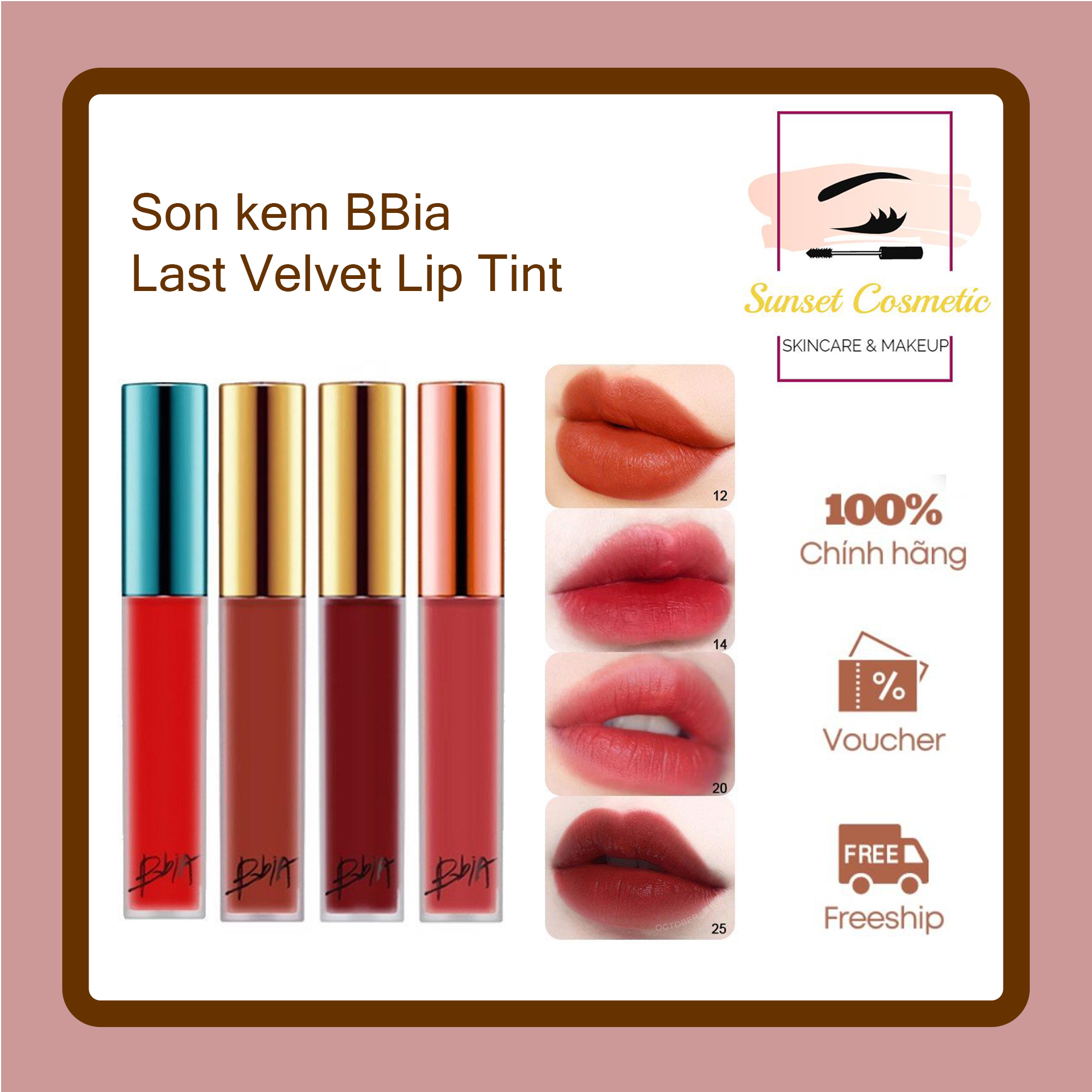Son kem lì / son bbia last velvet lip tint