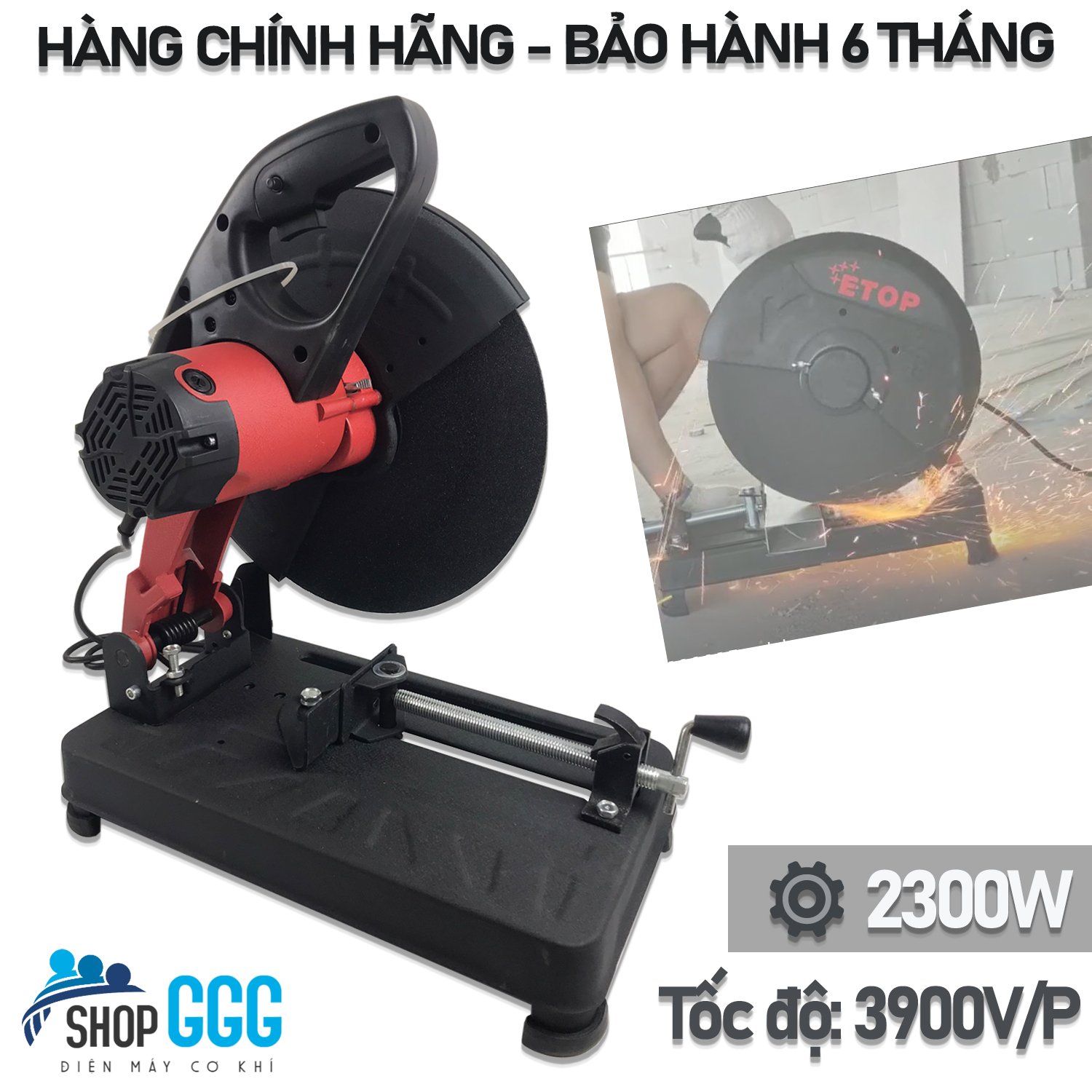 Máy cắt sắt | Máy cắt bàn chính hãng Etop XH3551 công suất 2300w, tốc độ 3900v/p | Cắt góc 45 độ | Tặng kèm lưỡi cắt 355mm | Bảo hành 6 tháng | Máy cắt sắt bàn, máy cắt 355