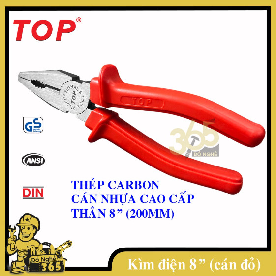Kìm điện 200mm cán đỏ top - tp-4003-8