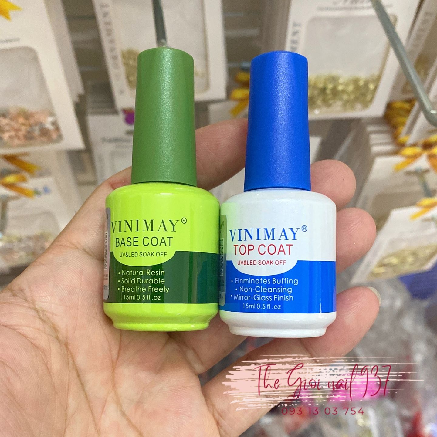 Base - top bóng vinimay - chai 15ml - sugar nails