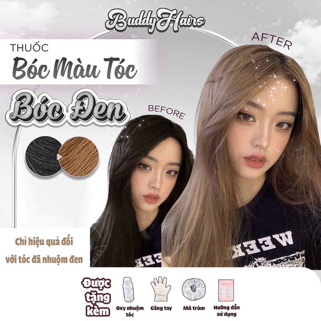 Bóc đen bóc đỏ nhuộm bóc đen giúp về lại nền tóc tự nhiên
