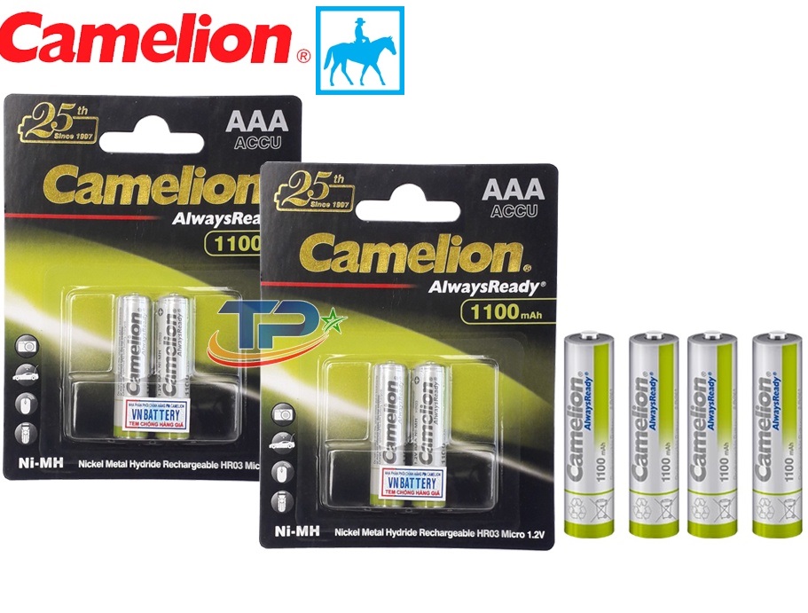 4 viên pin sạc AAA 1100mAh Ni-MH Rechargeable Battery 1.2V CAMELION