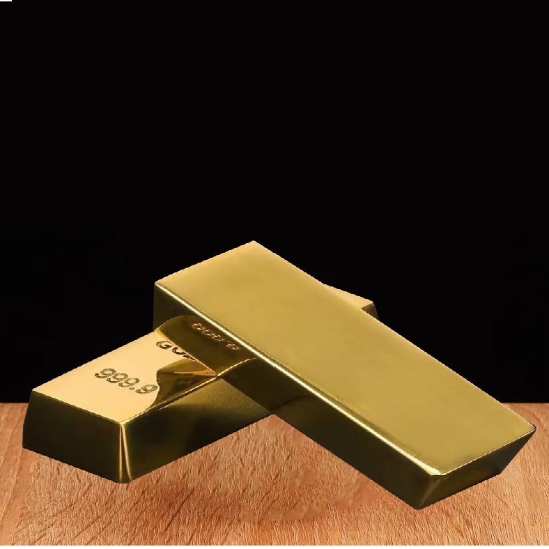 Thỏi vàng đồng cây gold 9999 ,cao 4.3cm, 5.3cm, 6.3cm, 7.3cm trang trí nội thất bàn thờ