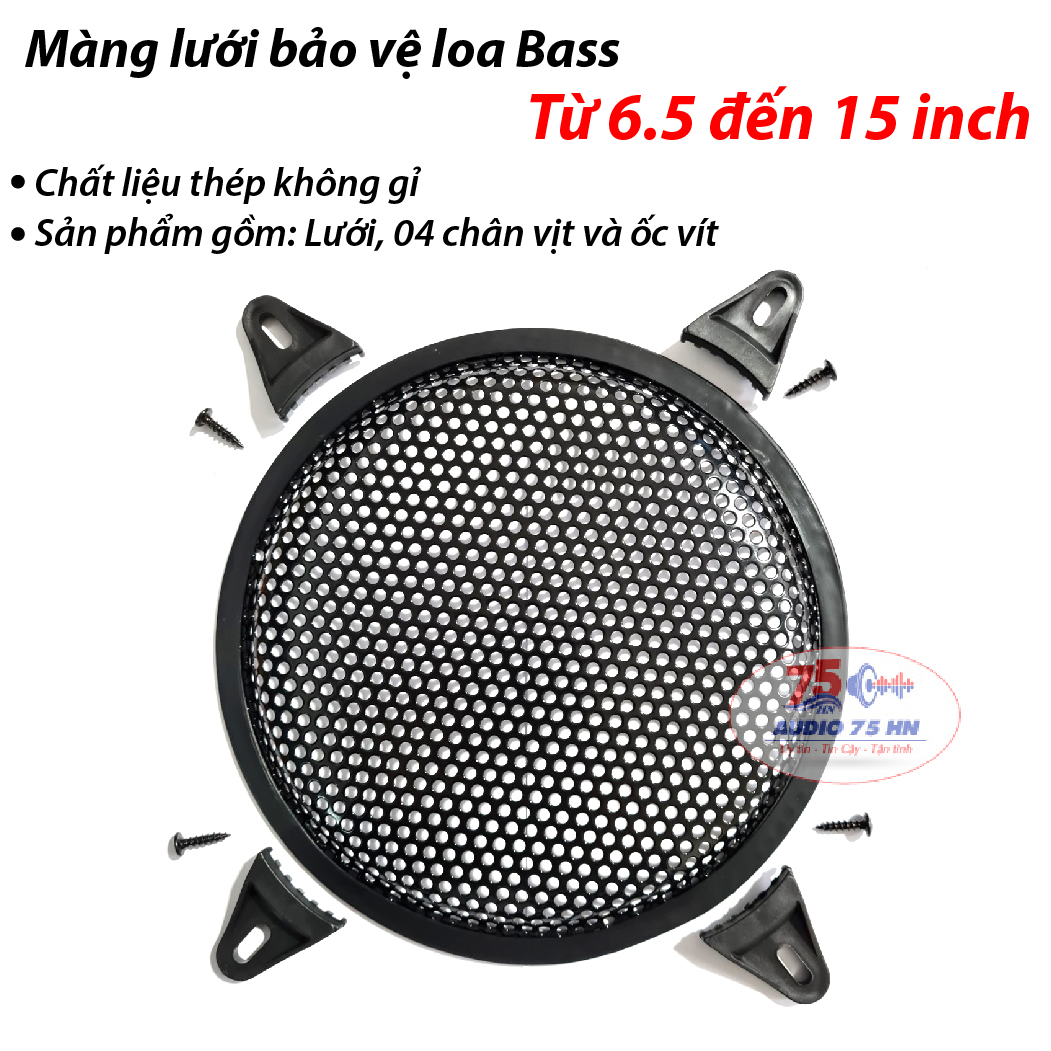 Màng lưới bảo vệ loa từ 5 inch đến 15 inch - Màng loa, mặt nạ loa bằng sắt dùng cho loa sân khấu hoặc loa ô tô