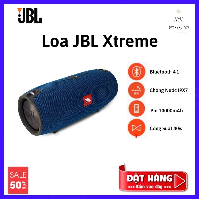 [ HÀNG MỚI 2021 ] Loa Bluetooth  Mini Bass Mạnh JBL XTREME  Công Suất Lớn 40W, Chống Nước IPX7, Thời Gian Nghe Nhạc 15 Tiếng, Kết Nối Bluetooth 4.1 ,kết nối 15m , Bảo Hành 12 Tháng Toàn Quốc.