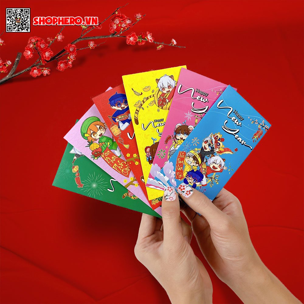 Bộ 6 bao lì xì Hero Team