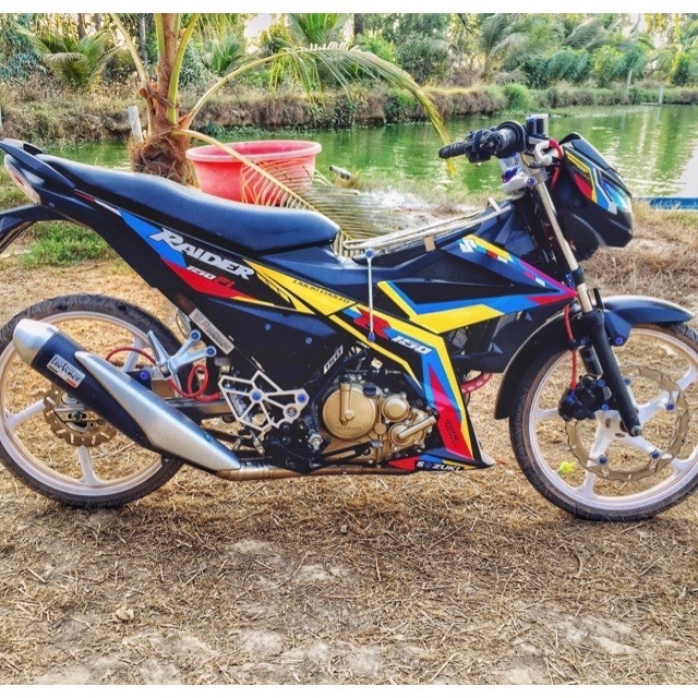 Tem rời xe RAIDER FI xanh vàng hồng