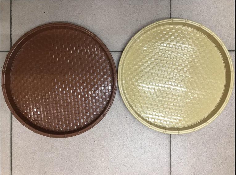 -HÀNG CHUẨN- Khay đựng đồ ăn Mẹt đựng bún đậu mẹt đựng đồ ăn nhựa nguyên sinh cao cấp giả mây giả mẹt cỡ lớn 42cm hàng song long đựng được nhiều thức ăn