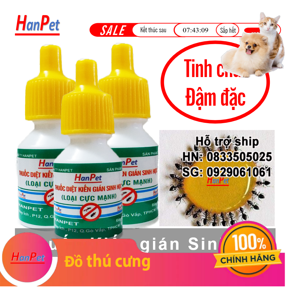 Hanpet - Dung dịch Diệt kiến dạng dung dịch diệt kiến gián tận gốc / kiến lọ / kiến sinh học / diệt gián kiến / gián / diệt côn trùng / kiến đỏ