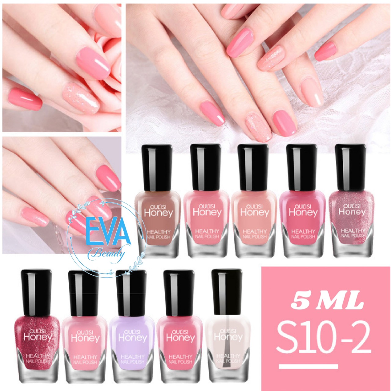 Set 10 chai sơn móng tay dạng lột oulisi honey s10-2 / hộp 10 màu sơn dạng gel lột mini 5ml s10-2 oulisi