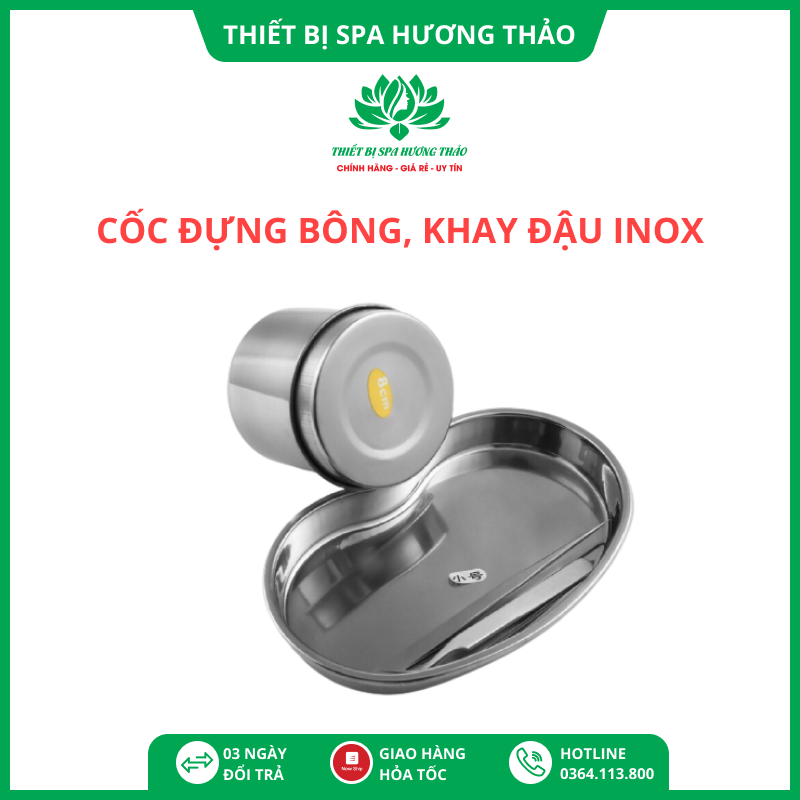 Cốc, khay đậu inox đựng bông Spa y tế