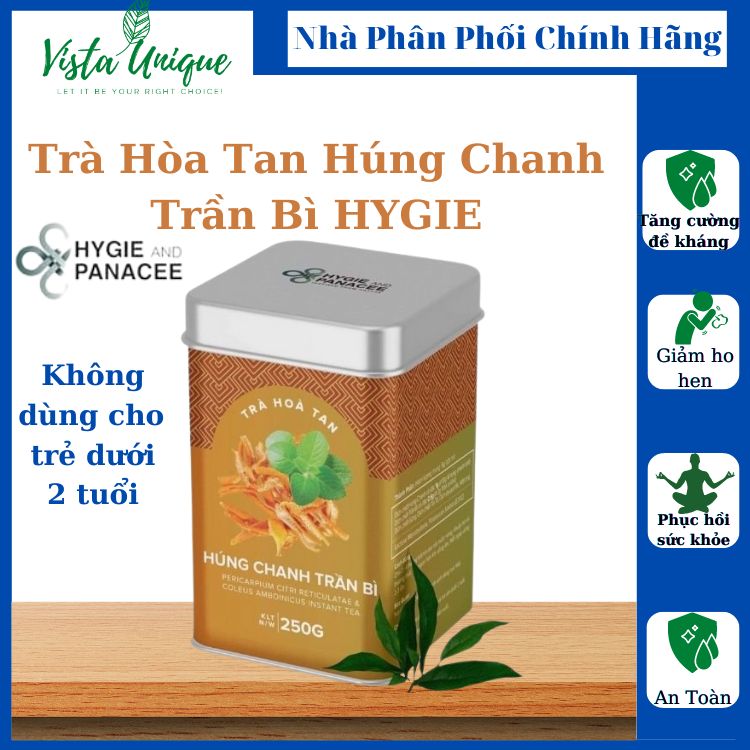 Trà húng chanh trần bì hygie giữ ấm tăng đề kháng giải cảm giảm ho tiêu đờm trà thảo dược trà hòa tan không đường chè túi lọc trà thảo mộc chè thảo dược giảm trừ cảm lạnh - shop vista unique