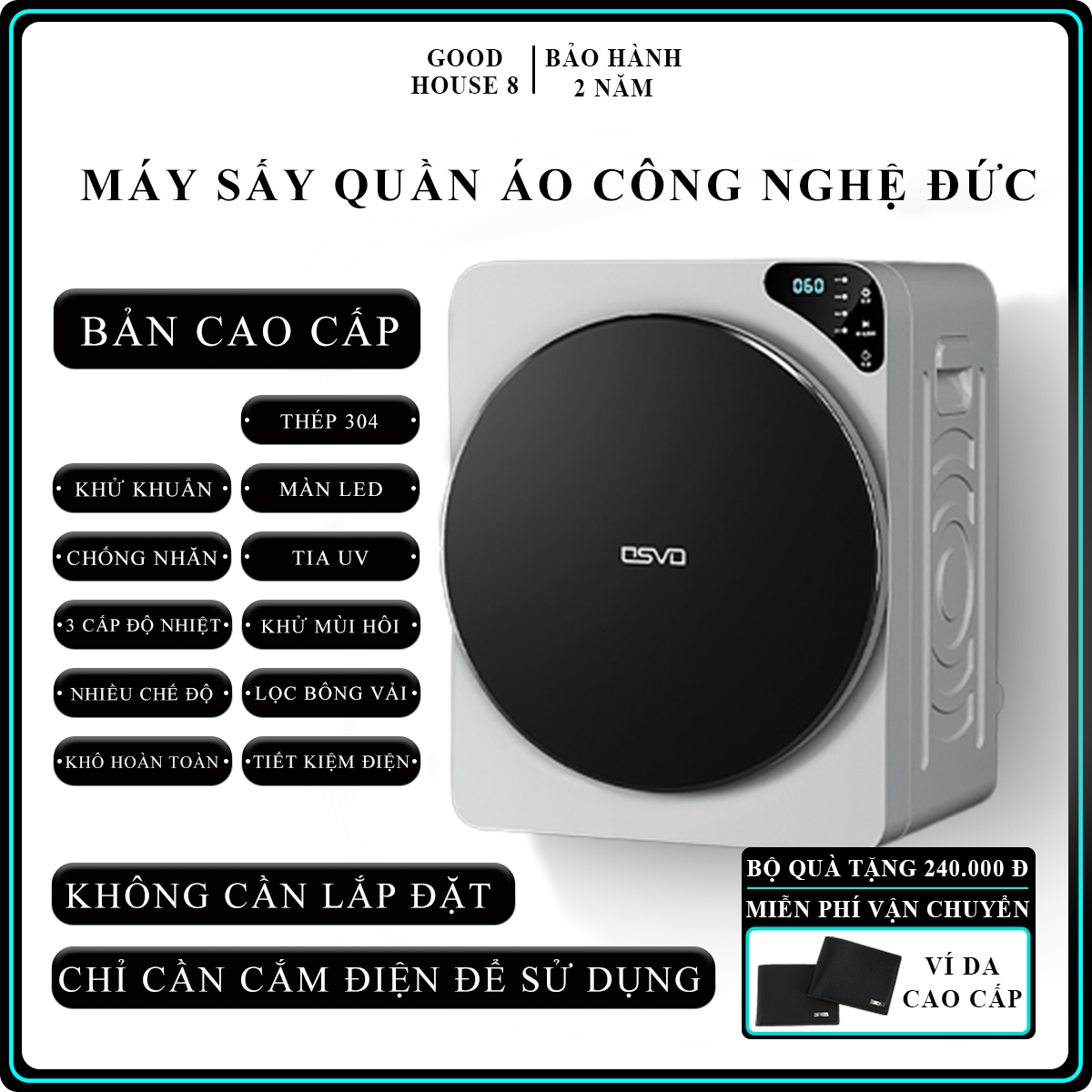 Máy sấy quần áo chăn ga nóng lạnh 3 chiều riêng biệt sấy khô khử trùng tia cực tím loại bỏ sạch bụi bẩn bông dư thừa