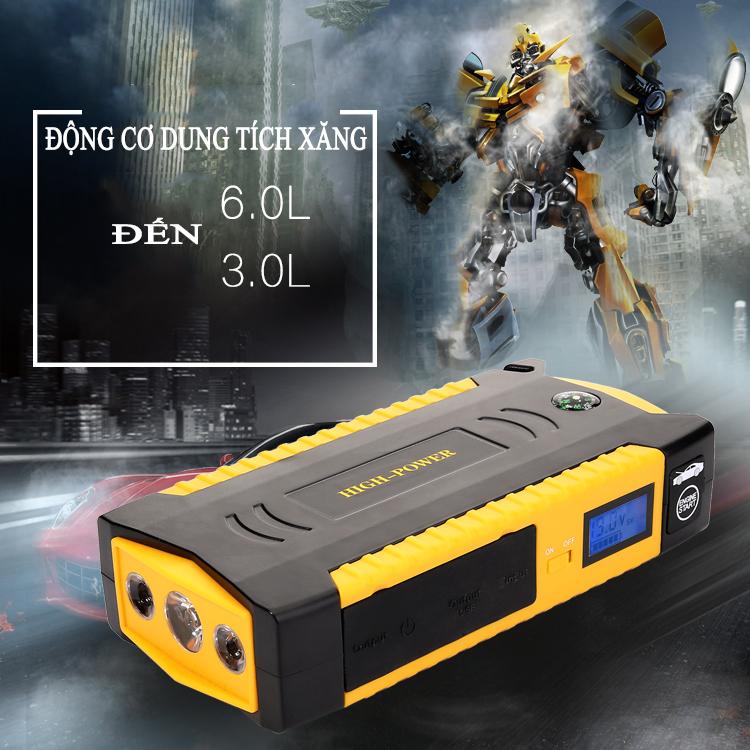 [GIẢM 50% CHO 49 SẢN PHẨM ĐẦU CHO NGƯỜI MAY MẮN] Kích nổ ô tô HIGH POWER 82800mAh,300A kiêm sạc dự phòng, Bộ khởi động: 1 Đầu Sạc trên ô tô, Pin sạc dự phòng kiêm kích nổ ô tô(VÀNG)