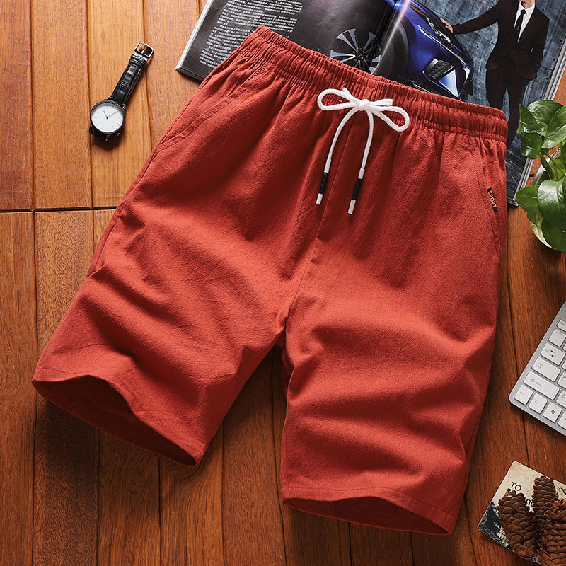 [ Hàng Lớn ] Quần Short Cotton Và Vải Lanh Quần Âu Nam 100 Cotton Aberdeen 5 Quần Chia Quần Vải Lanh Quần Short Quần Đi Biển Thường Ngày