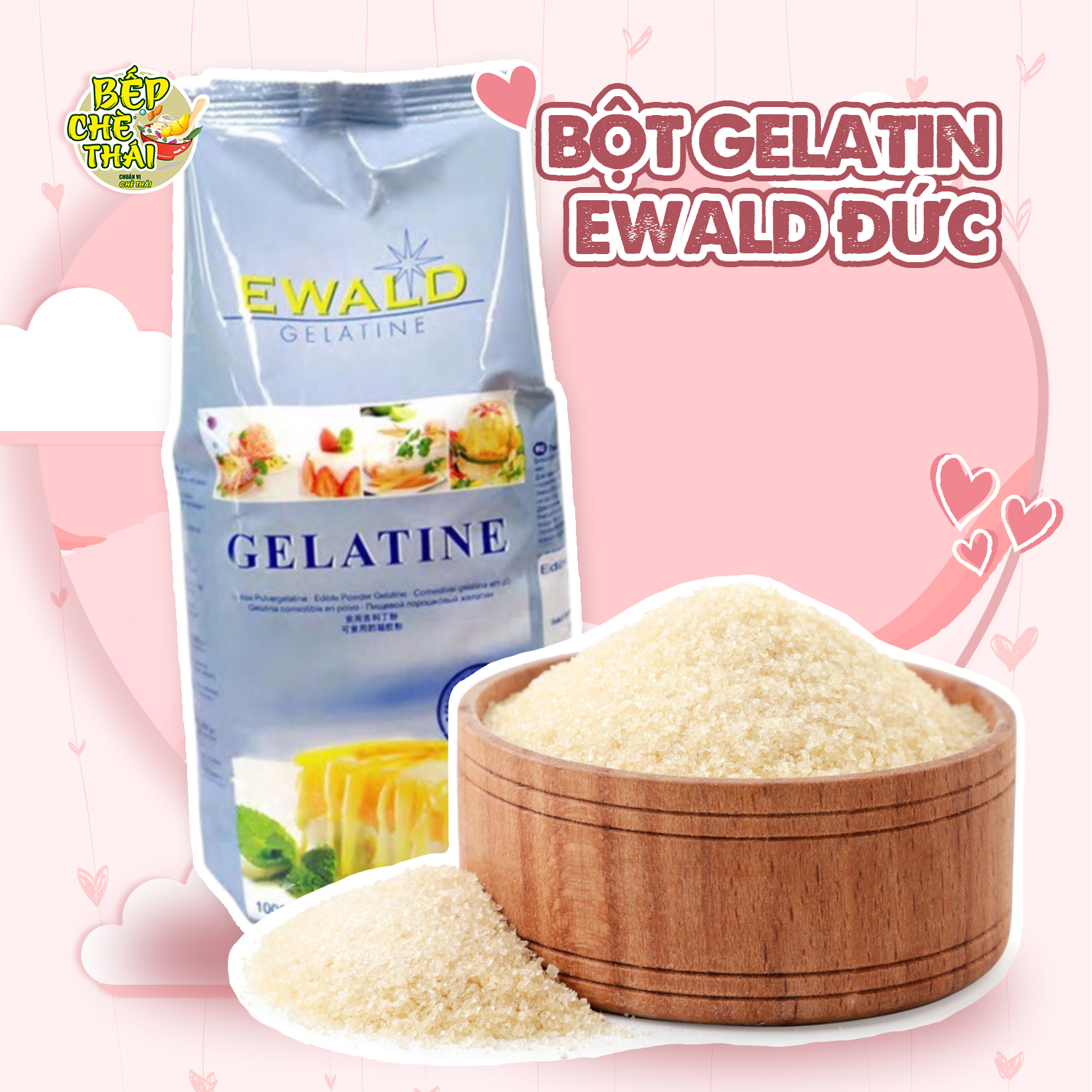 Bột gelatin ewald đức - làm chè khúc bạch