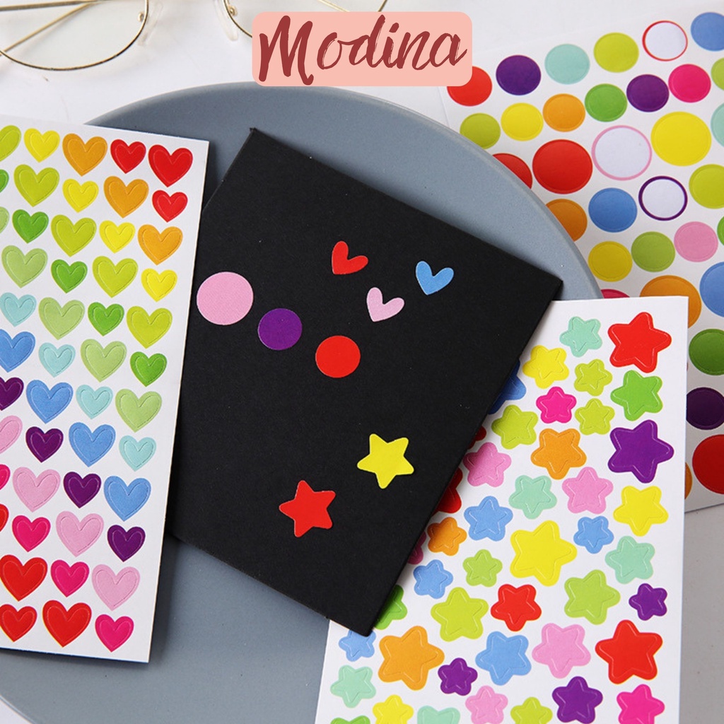 Set 6 tấm sticker cute trang trí sổ, điện thoại nhiều màu, nhiều kích thước