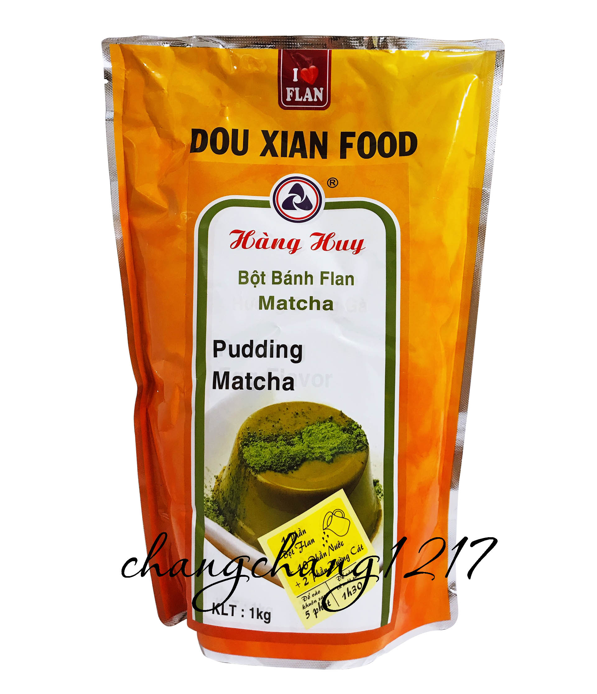 Bột Pudding Dou Xian Hàng Huy Hương Matcha Gói 1kg