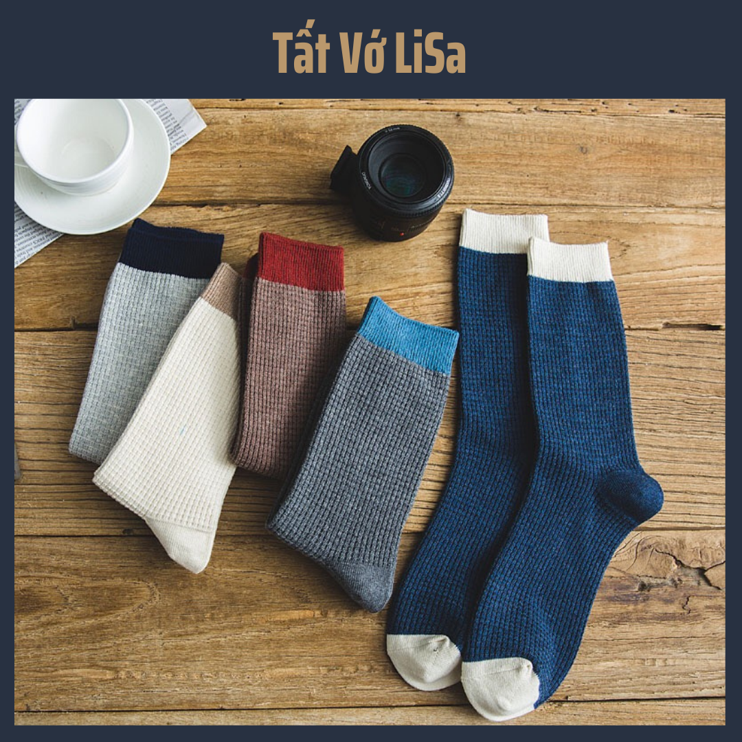 Tất Nam Cao Cấp Len Vuông nhiều màu, vớ mang giày tây công sở